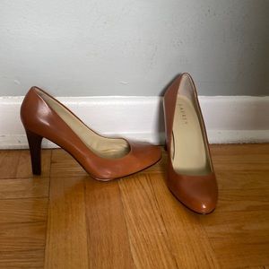 Lauren 3 inch wooden stacked heel pumps